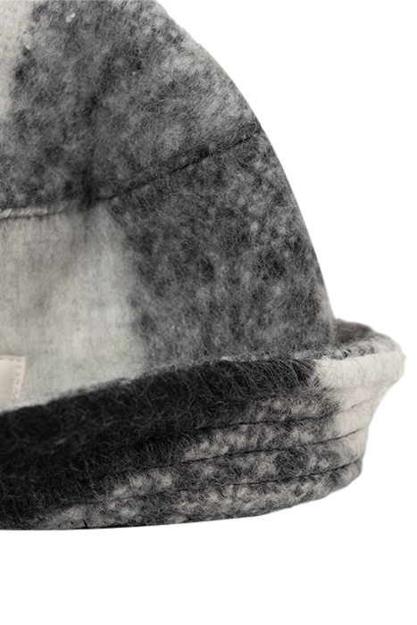 GIRLS’ BLACK CHECK WOOL FABRIC SUNHAT BLACK 4
