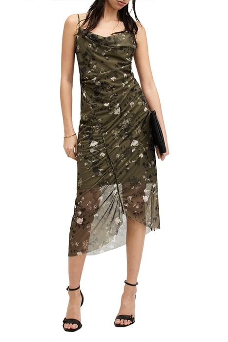 ULLA KORA DRESS KHAKI GREEN 1