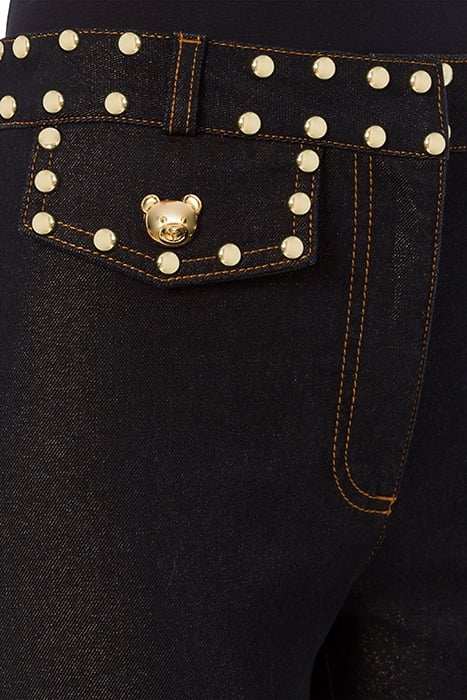 TEDDY BUTTONS STRETCH DENIM TROUSERS BLACK 4