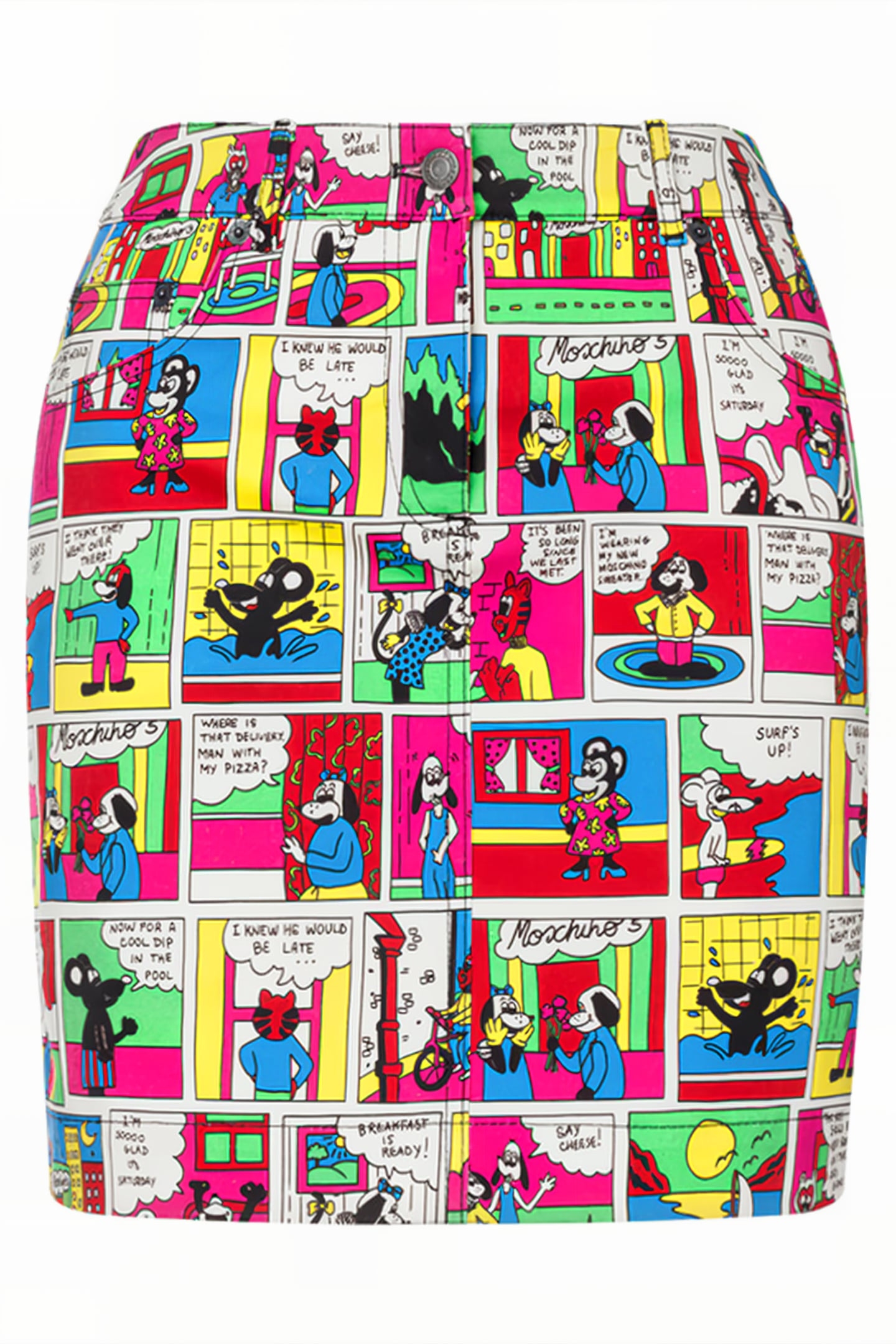 MOSCHINO COMICS STRETCH GABARDINE MINISKIRT MULTICOLOR 3