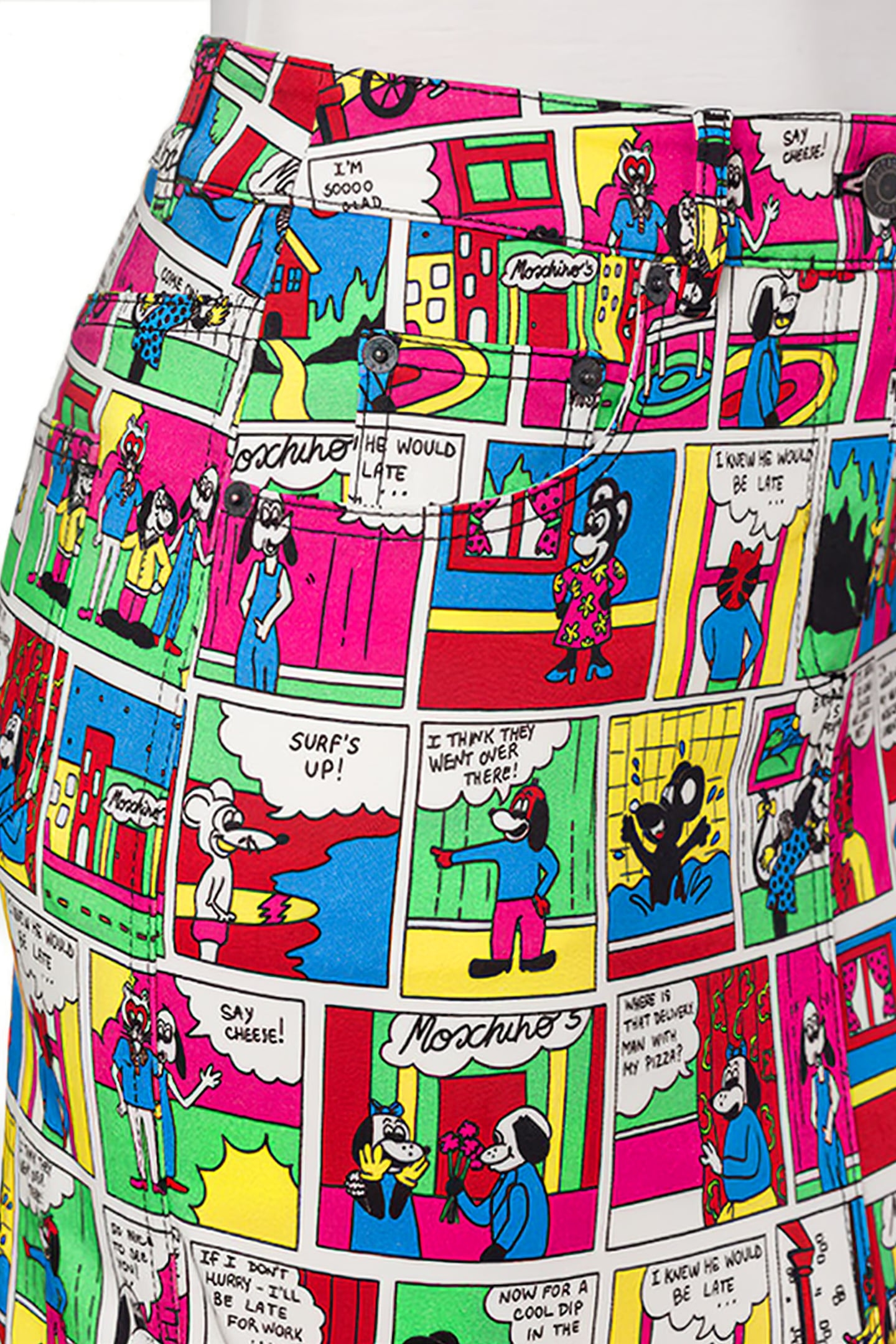 MOSCHINO COMICS STRETCH GABARDINE MINISKIRT MULTICOLOR 4