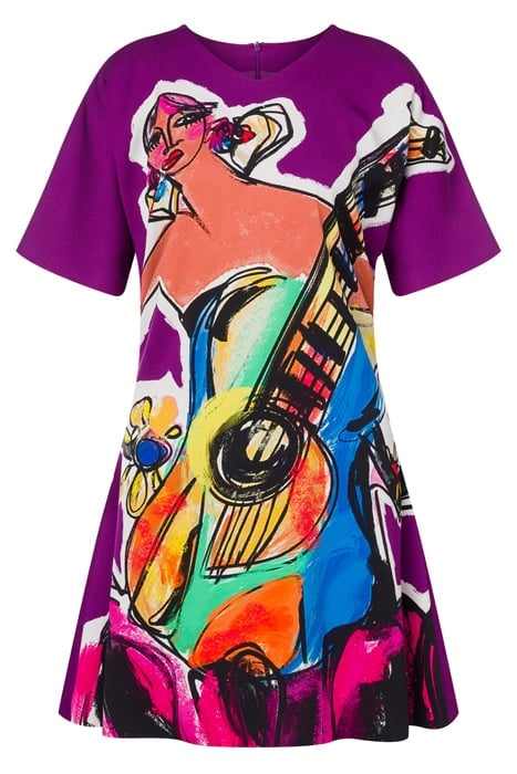 FASHION SKETCH DOUBLE GEORGETTE DRESS MULTICOLOR 3