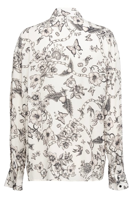 CORISHA CAMICIA CREPE DE CHINE STAMPA TATTOO BUTTER/BLACK 2