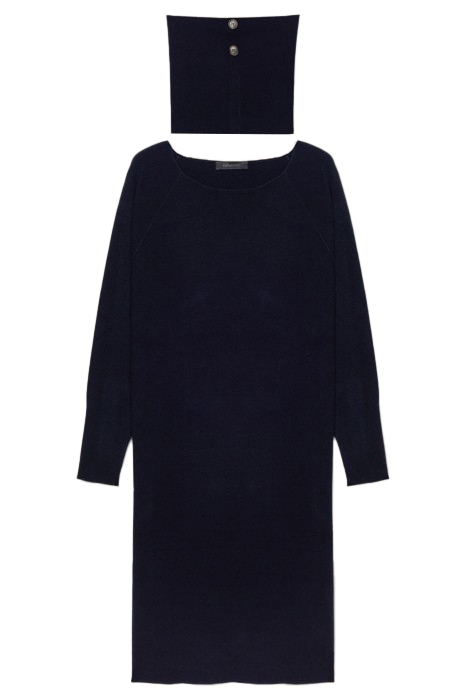 KNIT ECO VISCOSE SWEATER WITH DETACHABLE COLLAR BLUE 4