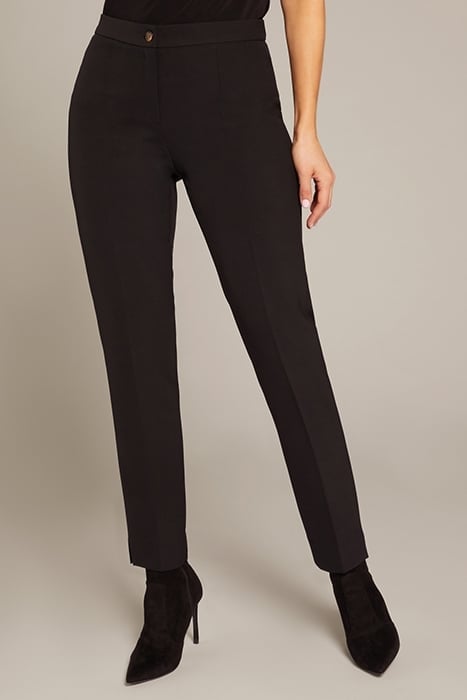 SLIM CREPE FABRIC TROUSERS BLACK 1