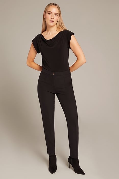 SLIM CREPE FABRIC TROUSERS BLACK 3