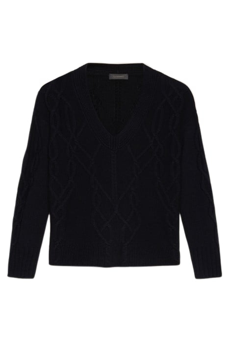 V-NECK CASHMERE BLEND SWEATER BLUE 4