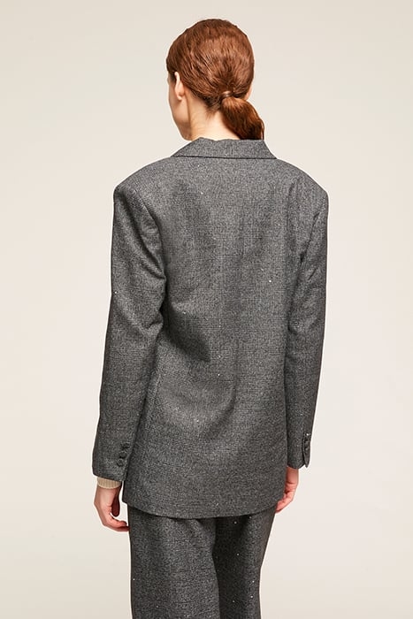 CHECK-PATTERNED SINGLE-BREASTED BLAZER GREY 2
