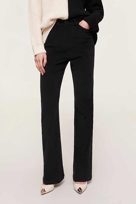 CORDUROY FLARE TROUSERS BLACK 1