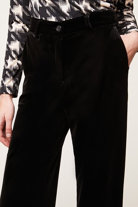 VELVET PALAZZO TROUSERS BLACK 4