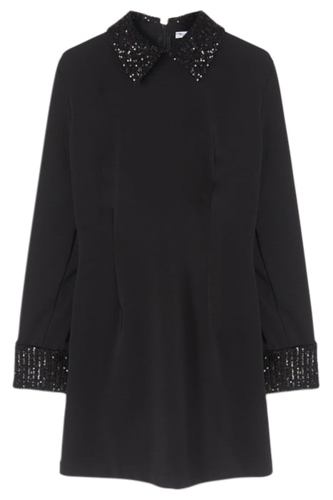 SHEATH DRESS WITH EMBROIDERED COLLAR BLACK 4