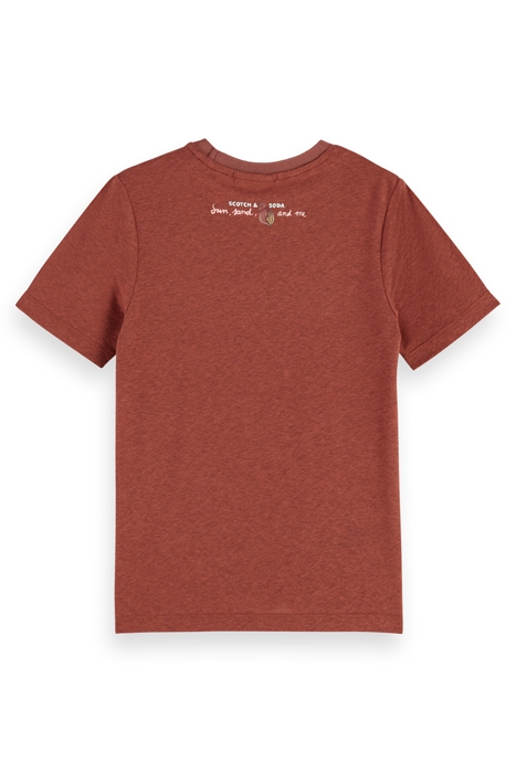 SLIM-FIT LINEN BLEND T-SHIRT TERRACOTTA 2