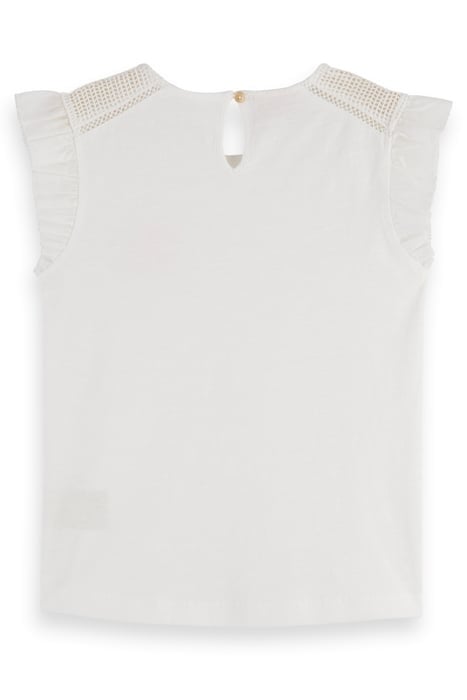 WOVEN DETAIL REGULAR-FIT T-SHIRT WHITE 2