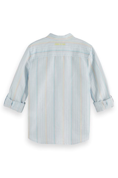 REGULAR-FIT - YARN-DYED STRIPE COTTON LINEN SHIRT BLUE/WHITE 2