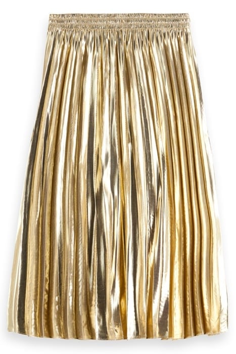 PLEATED SHINY HIGH-RISE MAXI SKIRT GOLD 3