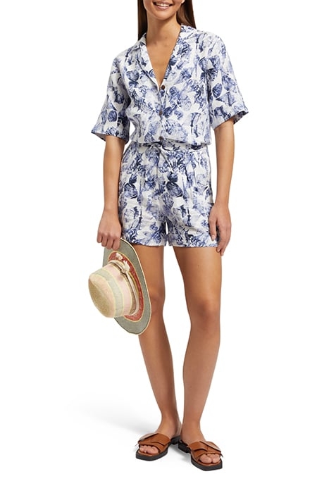 CAMP SHIRT IN LINEN SHELL BATIK BLUE 3