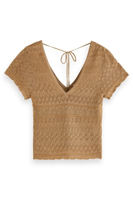 METALLIC POINTELLE PULLOVER GOLD 1