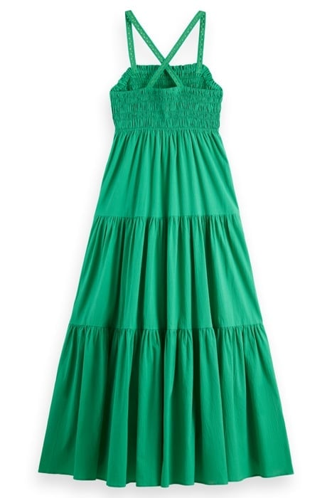 MAXI DRESS WITH SMOCK DETAIL SCUBA GREEN 2