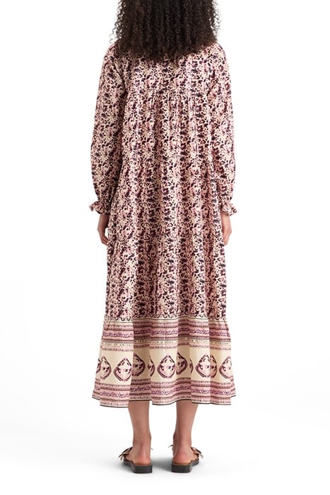 MAXI DRESS WITH FLOUNCES FLORAL BORDER 2