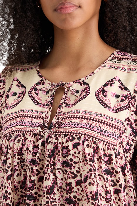 MAXI DRESS WITH FLOUNCES FLORAL BORDER 6