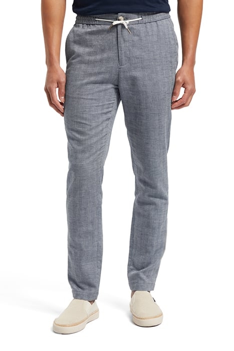 WARREN - STRAIGHT FIT YARN-DYE NAVY HERRINGBONE 1