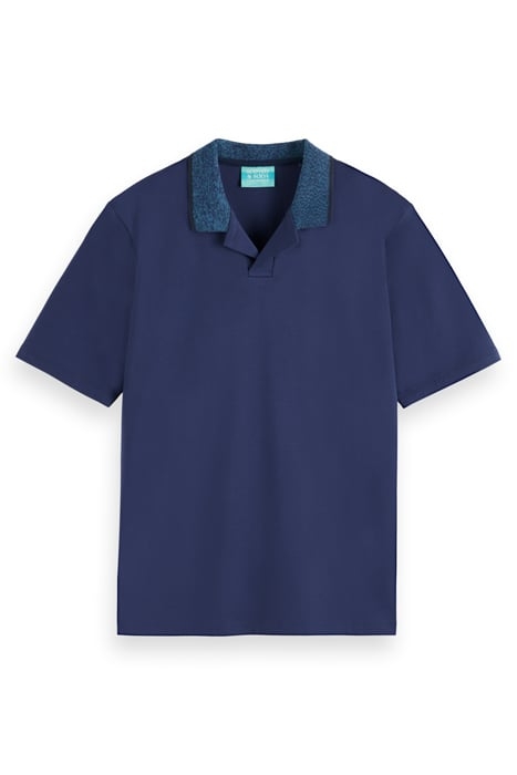 MELANGE COLLAR POLO NAVY BLUE 1