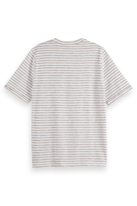 RELAXED FIT LUREX STRIPE T-SHIRT WHITE 2