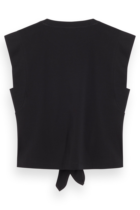 SLEEVELESS KNOTTED T-SHIRT BLACK 5