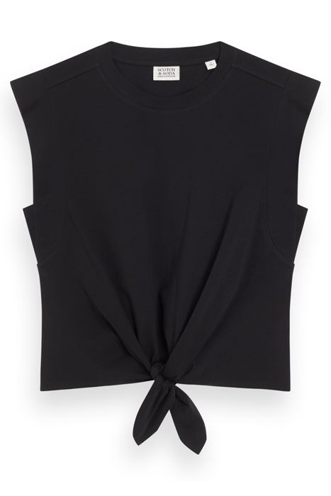 SLEEVELESS KNOTTED T-SHIRT BLACK 4