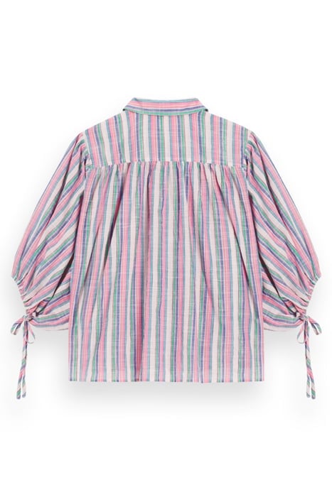STRIPED BALLOON SLEEVE SHIRT BEACH STRIPE 5