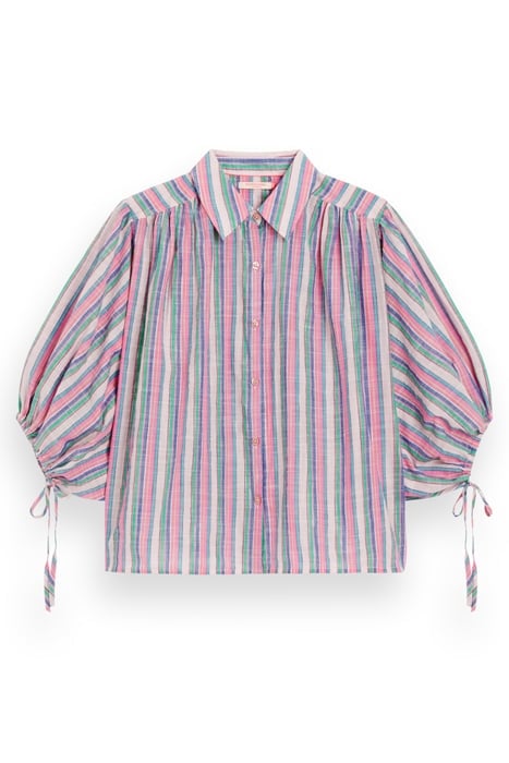 STRIPED BALLOON SLEEVE SHIRT BEACH STRIPE 4