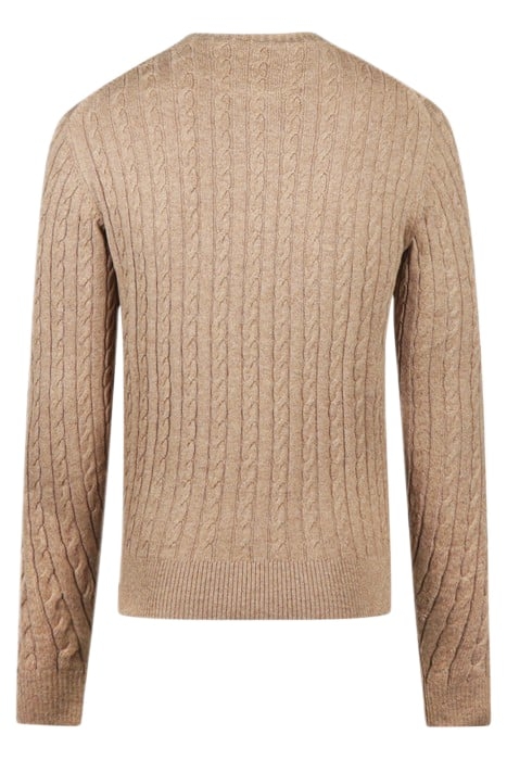 CABLE CREW NECK SWEATER SAND 2