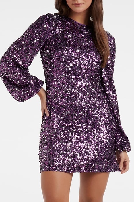 CAMDEN SEQUIN MINI DRESS PURPLE 1
