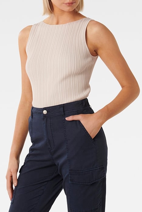 EVIE BOAT NECK KNIT TANK TAUPE 5