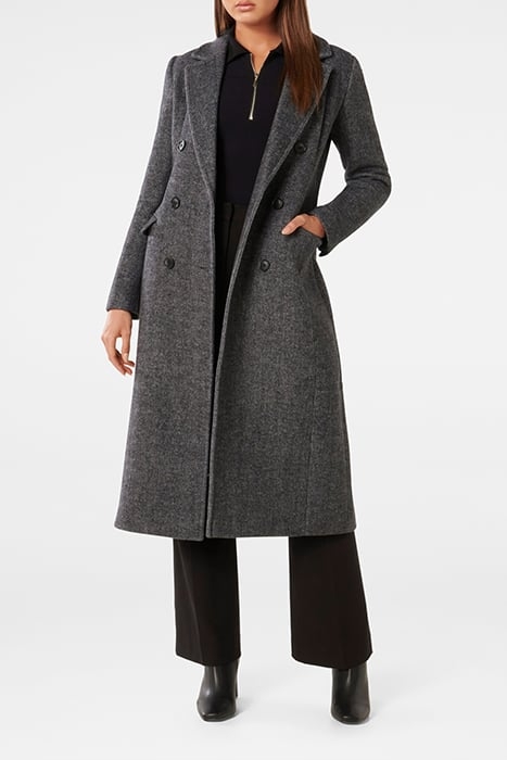 SYDNEY DOUBLE BREASTED BUTTON COAT BLACK 5