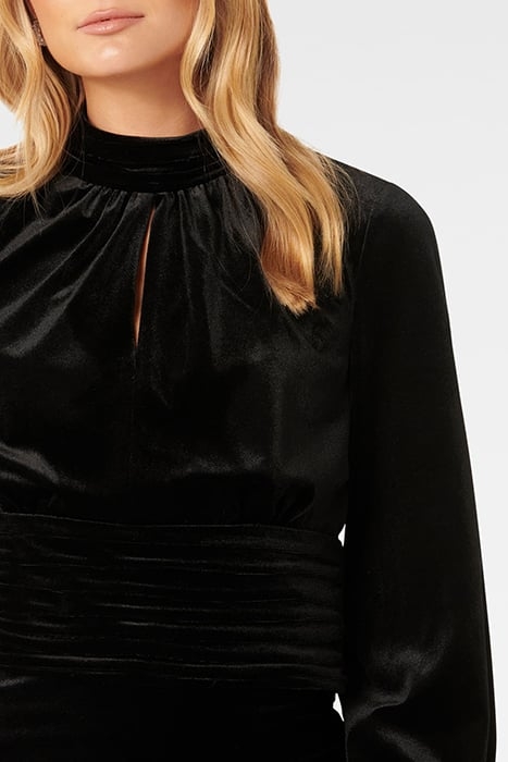 VIOLA VELVET KEYHOLE TOP BLACK 6