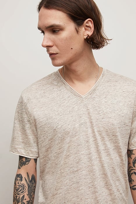 WOOSTER REGULAR FIT SS VNECK WITH MELANG TOAST 2