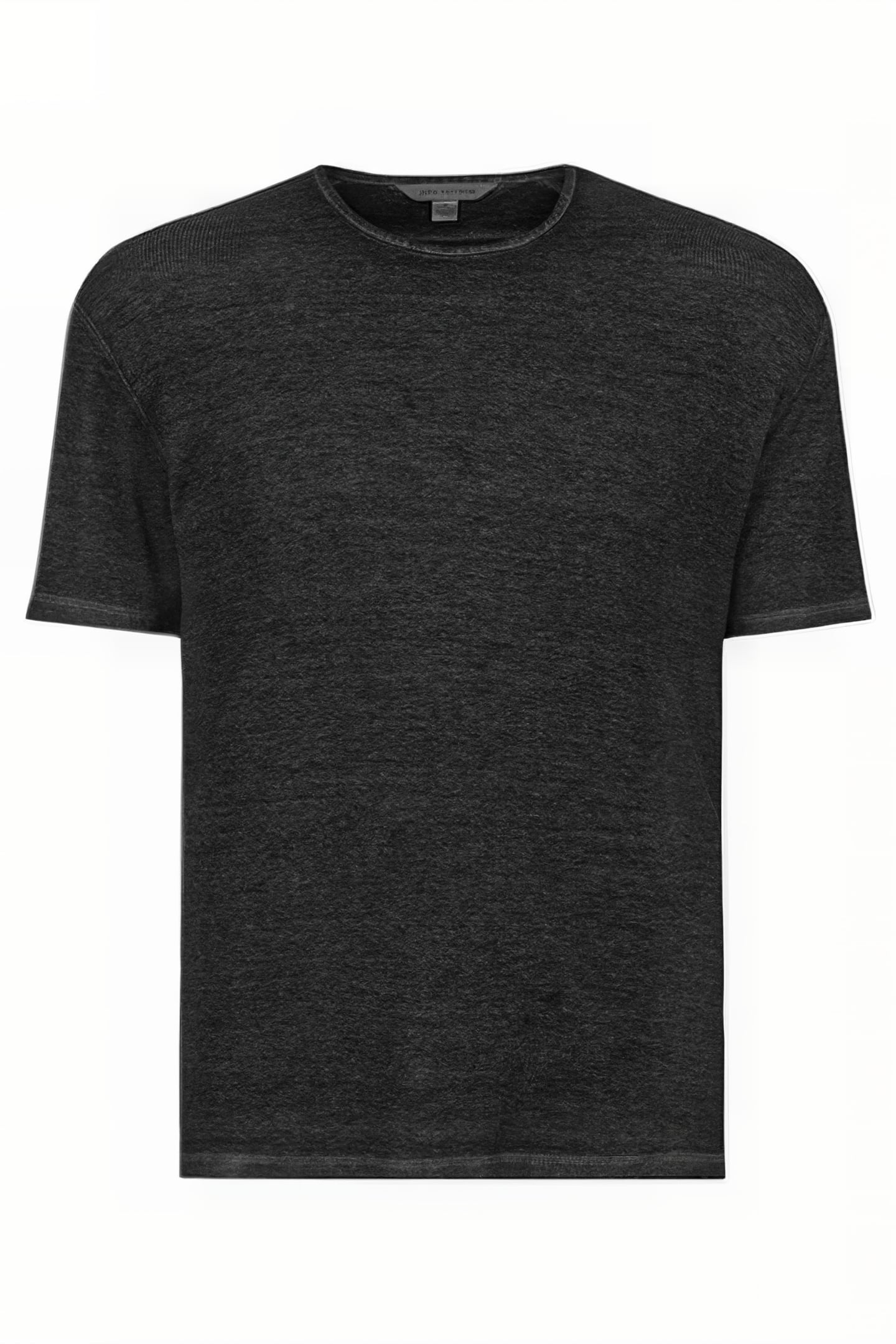 SUTTON SLIM FIT SS RIB CREW WITH BURN OU METAL GREY 1