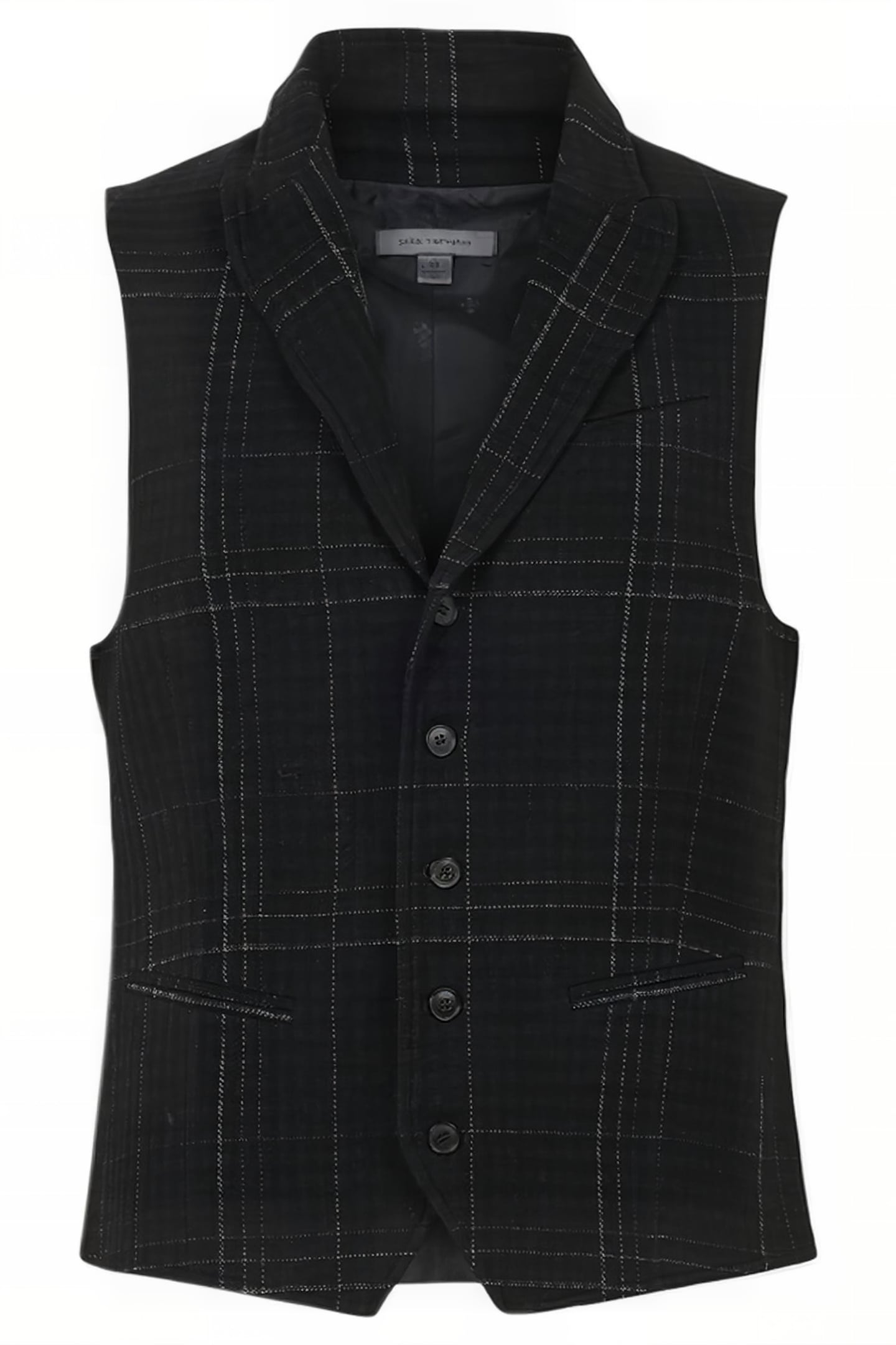 SLIM FIT PEAK LAPEL VEST WITH WIRE INSER BLACK 1