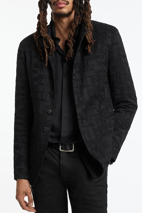 SLIM FIT CUT-AWAY JACKET WITH PEAK NAPEL BLACK 1