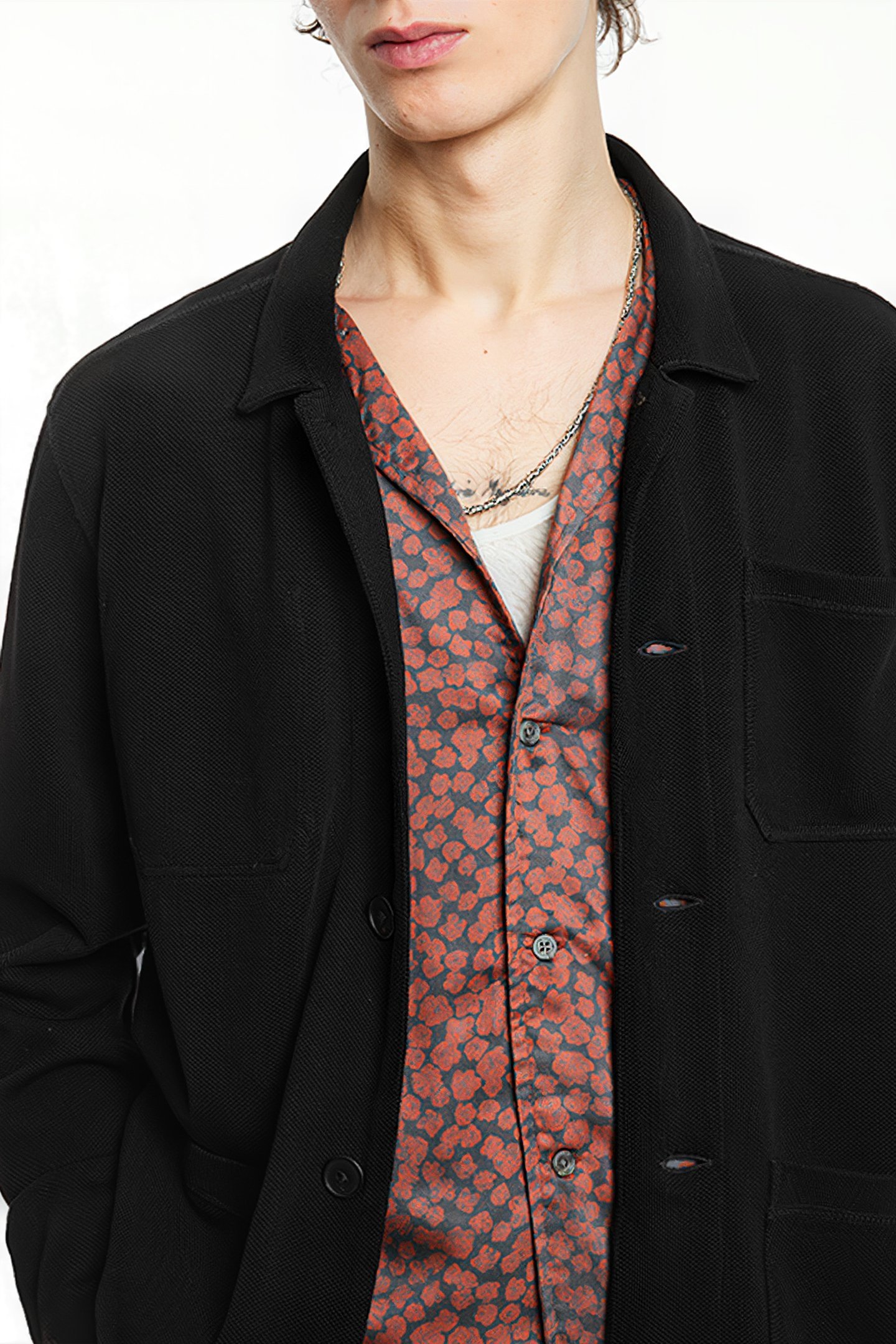 KENMARE LS SEED STITCH CHORE JACKET BLACK 3