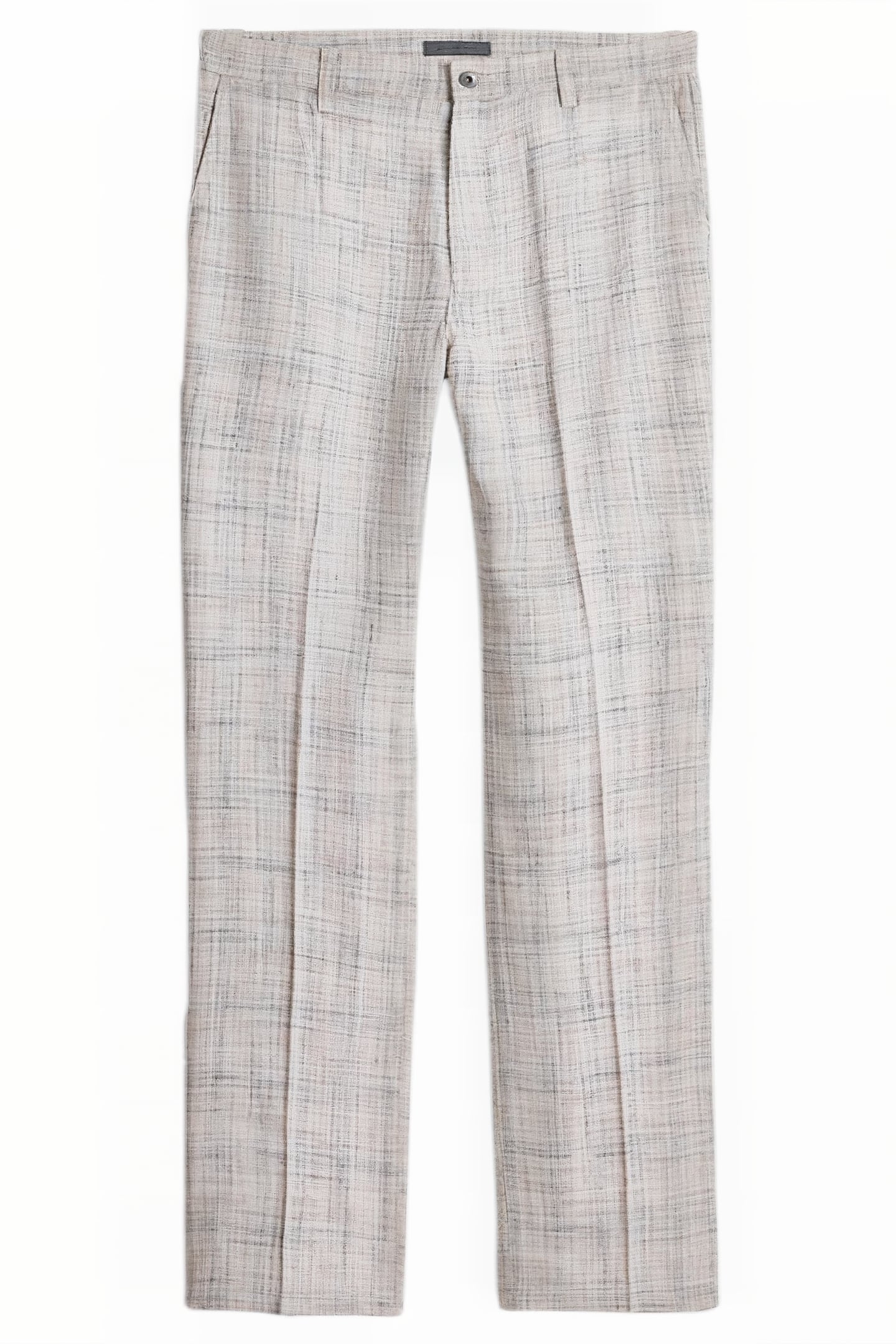 STRAIGHT FIT PANTS WITH DENIM BACK POCKE ECRU 1