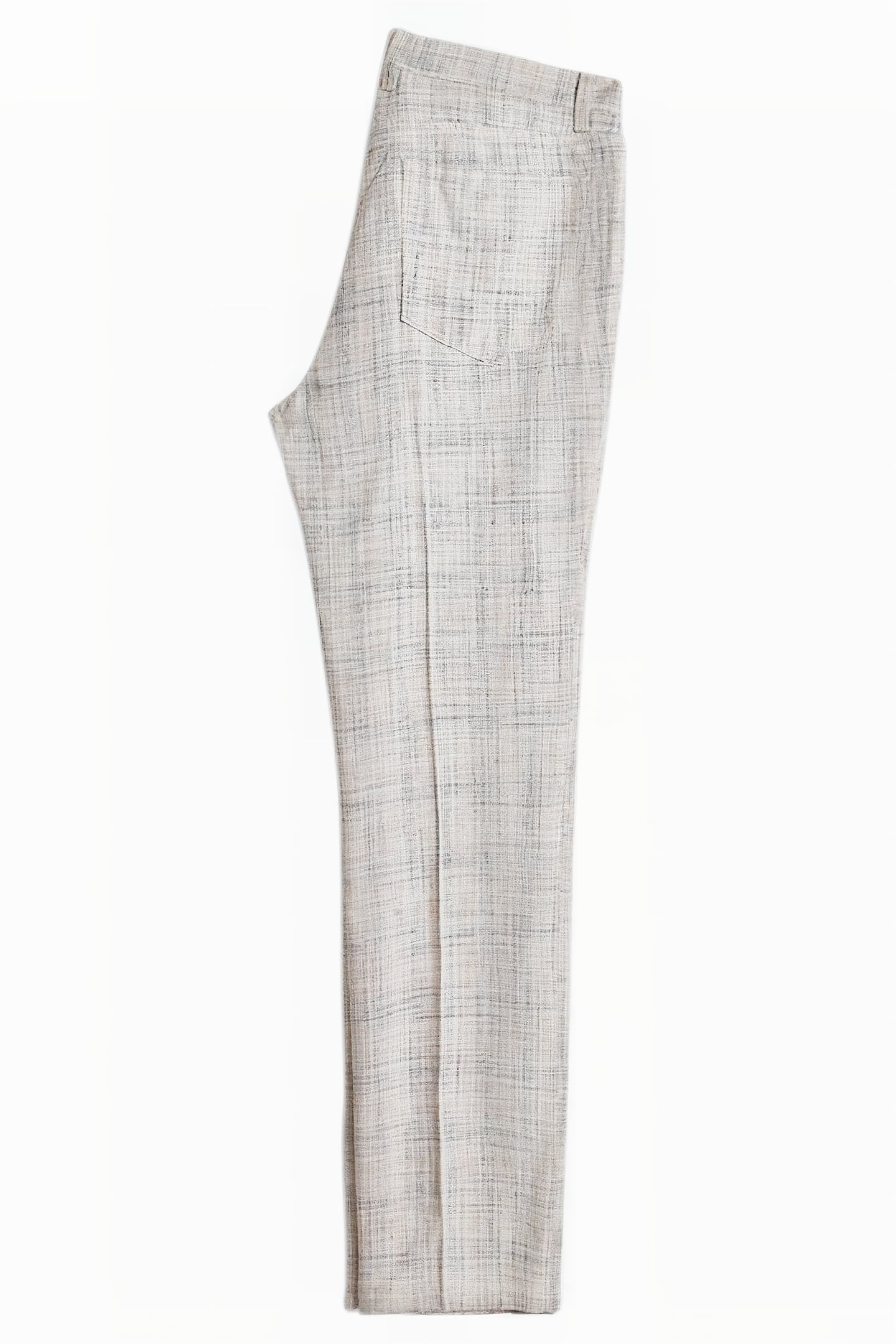 STRAIGHT FIT PANTS WITH DENIM BACK POCKE ECRU 2