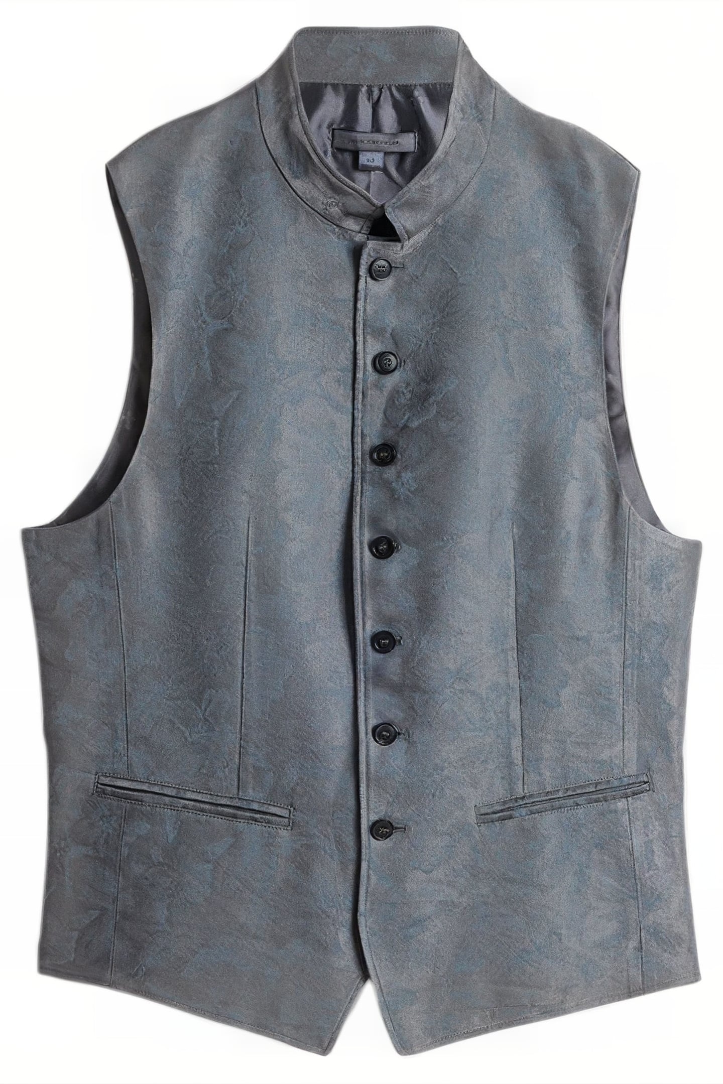 BUTTON FRONT CLOSURE VEST WITH STAND UP IRON GREY 2