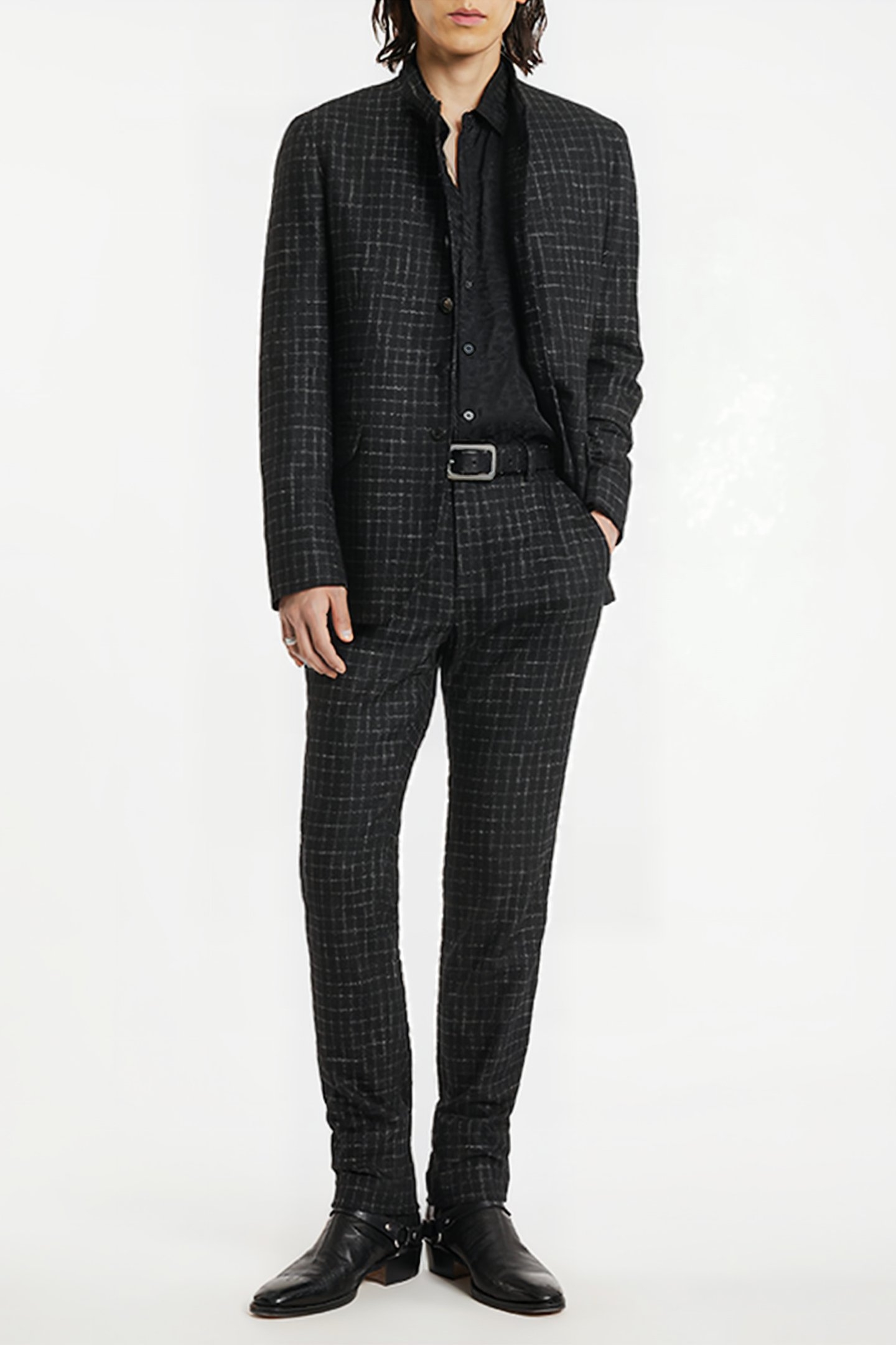 SLIM FIT PANTS WITH WELT HIP POCKET AND BLACK 2