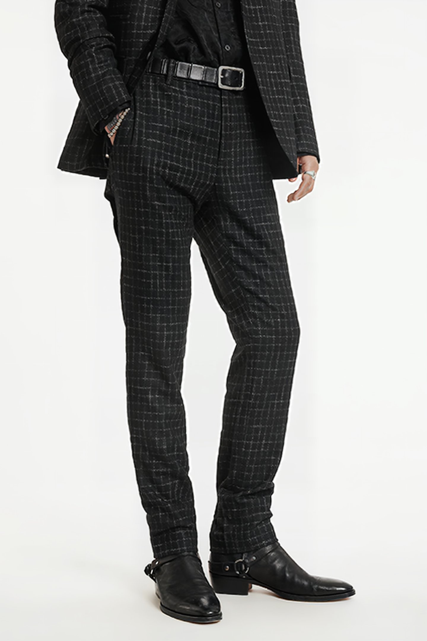 SLIM FIT PANTS WITH WELT HIP POCKET AND BLACK 1