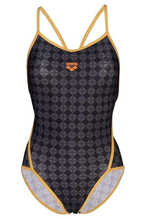WOMEN'S ARENA 50TH SWIMSUIT DIAMOND BACK BLACK MULTI-GOLD 4
