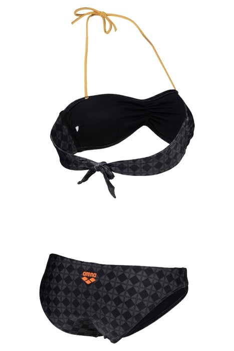 WOMEN'S ARENA 50TH BIKINI BANDEAU BLACK MULTI-GOLD 7