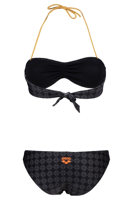 WOMEN'S ARENA 50TH BIKINI BANDEAU BLACK MULTI-GOLD 5