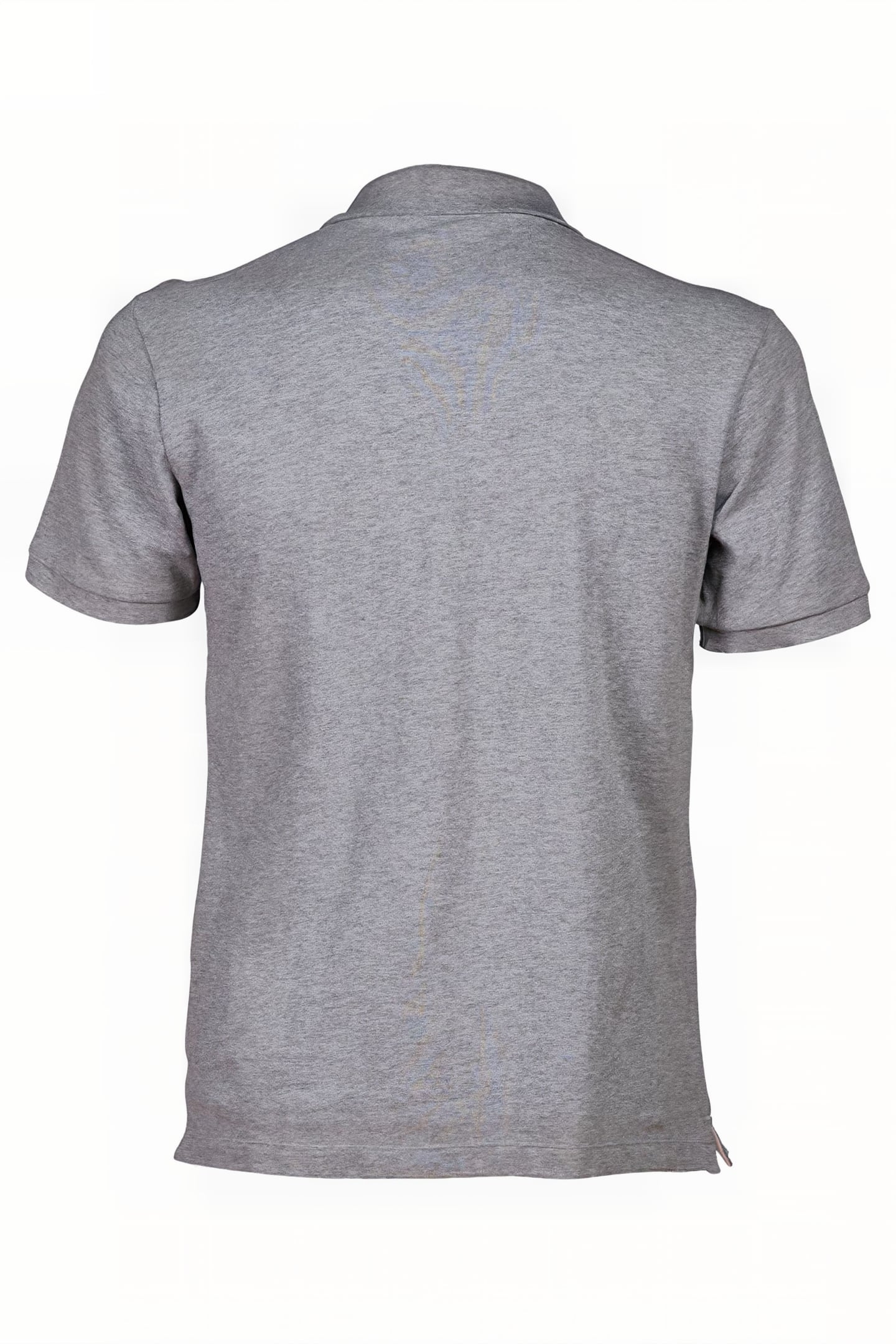 MEN'S POLOSHIRT SOLID COTTON PIQUET MEDIUM GREY HEATHER-WHIT 5